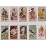 Cigarette cards, USA, Allen & Ginter, 20 cards, Arms of All Nations (4), Birds of America (4),