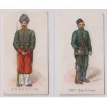 Cigarette cards, Harvey & Davy, Colonial Troops, two cards, 2nd Beloochs & 44th Gurkhas (vg) (2)