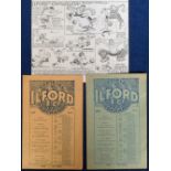 Football programmes, Ilford FC, two home programmes v Oxford City 12 Nov 1932, FA Cup 4th Qualifying