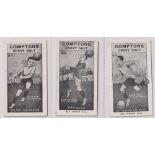 Trade cards, Compton's Gravy Salt, Footballers, Series B (Black), 3 cards, B4 Bolton Wanderers,