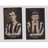 Cigarette cards, John Sinclair, Football Favourites, Newcastle U.F.C., two cards, no 66 J. Carr (