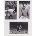 Football autographs, Manchester Utd , 4 b/w postcard size photos, all being later reprints from