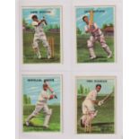 Trade cards, A&BC Gum, Cricketers, 'X' size, (set 48 cards) (one with gum mark to back rest gd/vg)