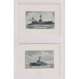 Cigarette cards, Phillips, British Warships, 'L' size, 2 cards nos 3 & 23 (gd/vg)