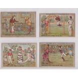 Trade cards, Johnston's Corn Flower, Old English Games (10/12, missing nos 5 & 12) (mixed condition,