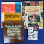 Postcard reference books and accessories, 3 hardback books 'A History of Postcards' by Martin