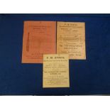 Cricket memorabilia, F.H. Ayres, Cricket Requisites, three paper adverts from the 1890's including