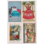 Postcards, Advertising, 4 cards, Remy’s Voedsels (animal feed), Mammy from Miami for Florida, Carsky