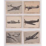 Trade cards, Canada, Saratoga Products, Warplanes, 'L' size (set, 32 cards) (gd)