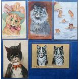 Postcards, a Louis Wain illustrated selection of 5 cards of cats incl. 'Scandal' publisher
