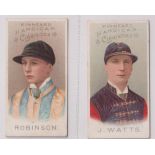 Cigarette cards, Horseracing, Kinnear's, Jockeys, Set 1, 2 cards, Robinson & J Watts (gd) (2)