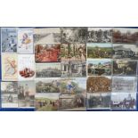 Postcards, a mixed collection of gardening related cards sorted by themes including Floral Clocks,