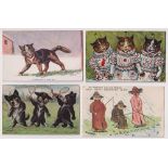 Postcards, a Louis Wain selection of 4 cards incl. 'I'm making a lot of friends' published by E.J.