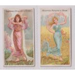 Cigarette cards, Phillips, Beauties, Nymphs, two type cards, Phillips ref book, item no 14,
