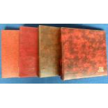 Postcard accessories, 4 large used albums (3 red, 1 brown) in good useable condition, each