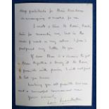 Autographed Letter, Louis Mountbatten, dated 12th April 1932 on H.M.S. Queen Elizabeth paper
