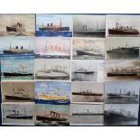 Postcards, Shipping, a collection of approx 119 commercial shipping mainly liners (81) and cargo