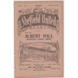 Football programme, Sheffield United v Preston North End, 13 October, 1923, Division 1 (ex binder,