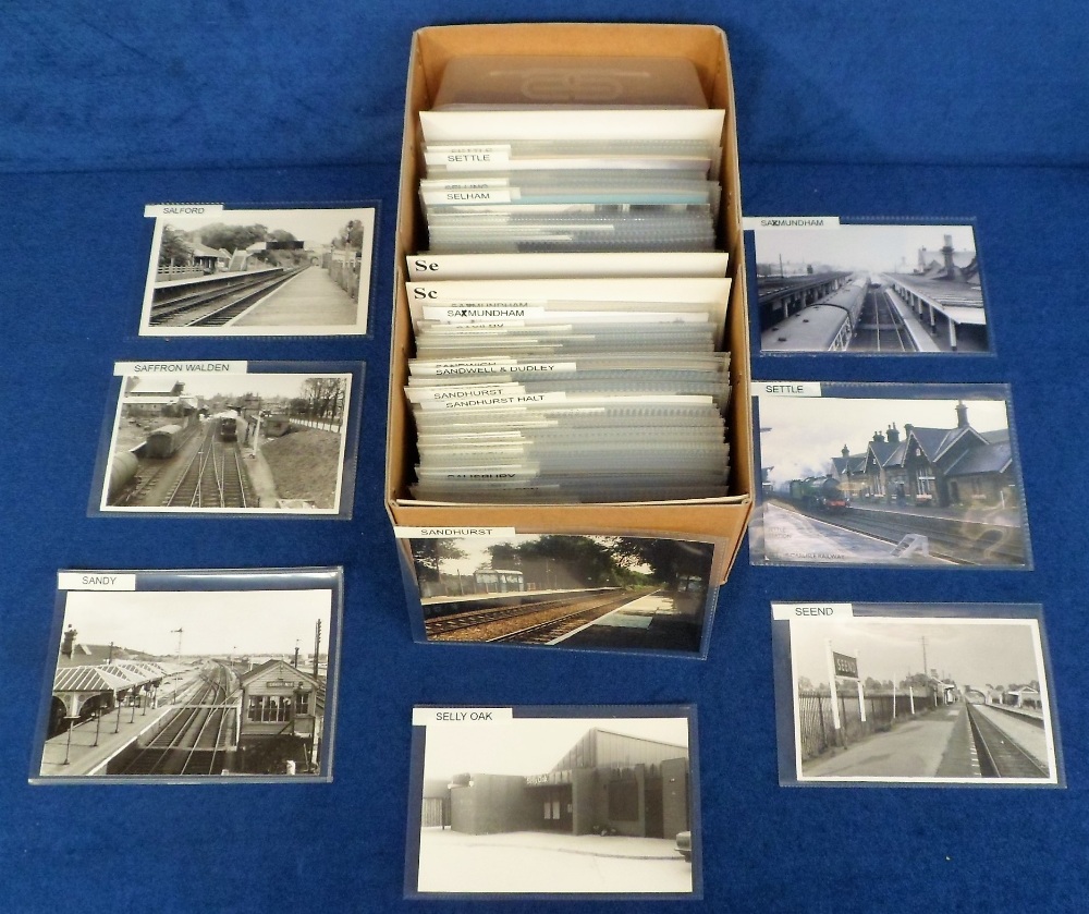 Photographs, Rail, approx. 300 mainly b/w 5.5 x 3.5" images of stations listed alphabetically from