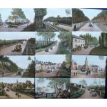 Postcards, Motor Racing, First French Grand Prix, Circuit de la Sarthe, 26 colour printed cards,