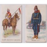 Cigarette cards, Harvey & Davy, Colonial Troops, South Australia Lancers & Royal Canadian