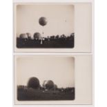 Postcards, USA, Ballooning, pair of RPs showing Balloons taking off from Balloon meet, unknown