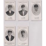 Cigarette cards, Taddy, County Cricketers, Lancashire, 5 cards, L Cook, H Dean, J S Heap, Mr L O S