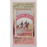 Cigarette card, Smith's, Advertising card for Smith's Morning Gallop cigarettes illustrated with