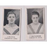 Trade cards, Barratt's, Cricketers, Footballers & Football Teams, ref HB25, two cards, Football,