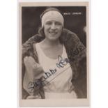 Autograph / postcard, Tennis, Suzanne Lenglen, winner of 8 Grand Slam & 10 World Championships,