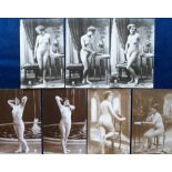 Postcards, Glamour, French, Nudes, 7 cards, plainback RPs by Star of Paris, numbered (vg) (7)