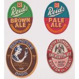 Beer labels, W B Reid & Co Newcastle on Tyne, Pale Ale & Brown Ale vertical ovals 84mm high, (vg)