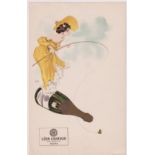 Ephemera, an advertising card or menu blank for 'Leon Chandon' (6 x 9 1/2), illustrated by Raphael