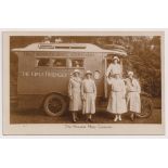 Postard, Social History, sepia RP, The Princess Mary Caravan for The Girls Friendly Society, unknown