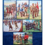 Postcards, Paul Brinklow, Gale & Polden Collection, a set of 6 cards of Canadian Regiments