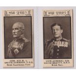 Cigarette cards, Themans, War Portraits, two cards, no 9 General Sir H.L. Smith-Dorien & no 13