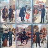 Postcards, a set of 6 Tuck published cards of 'The Metropolitan and City Police', Oilette series