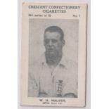 Trade card, Crescent Confectionery, Sportsmen, type card, Football, W.H. Walker, Aston Villa (gd) (