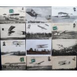 Postcards, Aviation, 22 early French cards, inc. Santos Dumont, Champagne Competition, Aerodrome