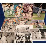 Cricket memorabilia, approx. 80 colour & b/w press photos, various sizes, and all relating to the