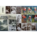 Postcards, a subject mix of approx 100 cards with 45 royalty, 40 theatre and 15 sport. Sporting