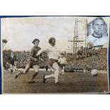 Football autograph, Bobby Moore, West Ham & England, b/w match action photo showing Moore in