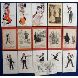 Postcards, a mainly comic slection of 16 cards with 5 cards 'The Humour of Life' illustrated by Phil