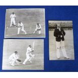 Cricket autograph, Don Bradman (Australia), b/w photo showing Bradman in pre match coin toss, signed