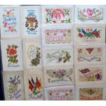 Postcards, Silks, a selection of 26 including WW1, Best Wishes, sentimental, Christmas,