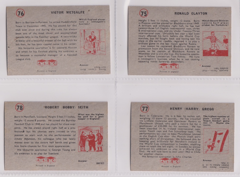 Trade cards, A&BC Gum, Footballers (With 'Planet Ltd', 47-92), 'X' size (set, 46 cards) includes - Image 16 of 24