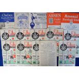 Football programmes, Fulham home & aways, 1950/51 & 1951/2 inc. homes v Chelsea FA Cup 50/1,