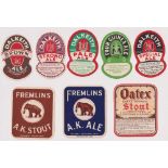 Beer labels, McLennan & Urquhart, Edinburgh, shaped oval, 81mm high, Four Guinea Ale, Strong Ale,