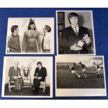 Football autographs, George Best, Manchester Utd, four 8" x 10" b/w press photos being reprints