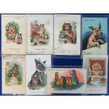 Postcards, Louis Wain, 8 cards Jack the Giant Killer, Beg for It!, A Pretty Kettle of Fish!,